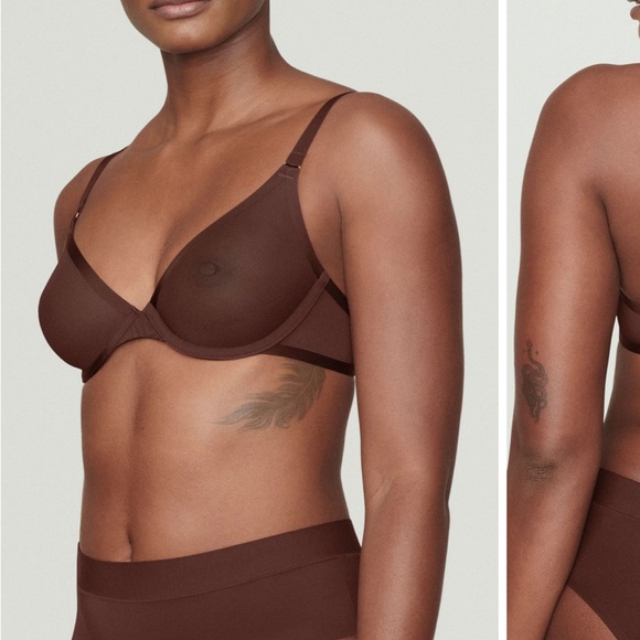 CUUP Plunge Mesh Bra Espresso - Picture 2 of 5